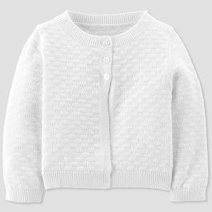 Baby Girl Sweater Cardigan Clothes White